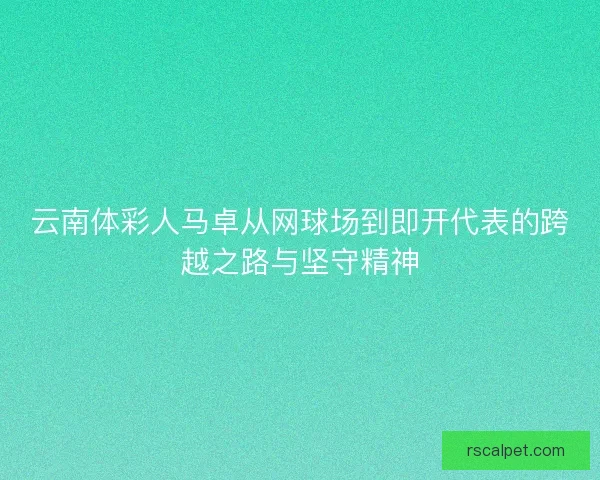 云南体彩人马卓从网球场到即开代表的跨越之路与坚守精神