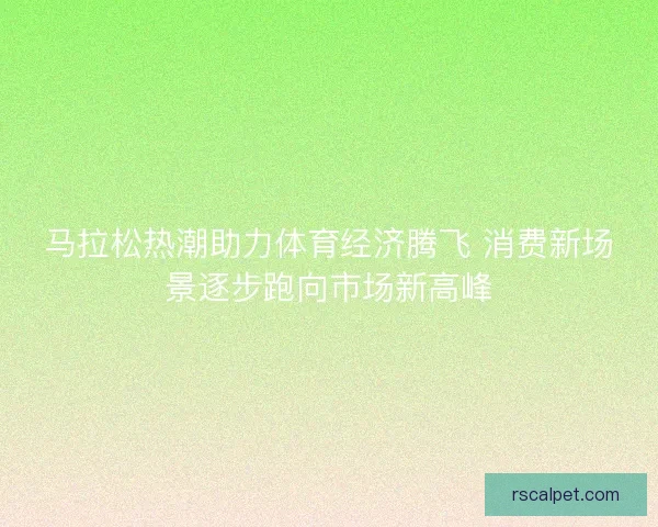 马拉松热潮助力体育经济腾飞 消费新场景逐步跑向市场新高峰